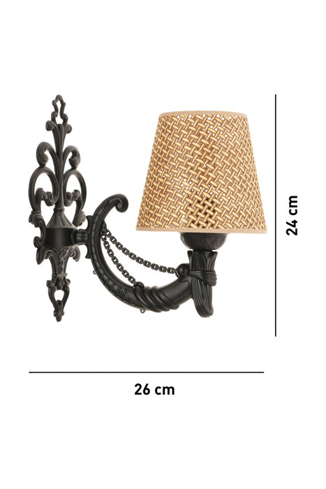Opviq Lámpara de pared Gloria Hazeran - Natural, Negro Opviq Lámpara de pared Gloria Hazeran - Natural, Negro